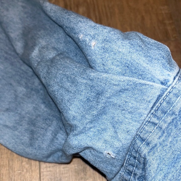 One Teaspoon Denim Chambray Blue Black Short Jumpsuit Romper Size Small - Picture 7 of 7